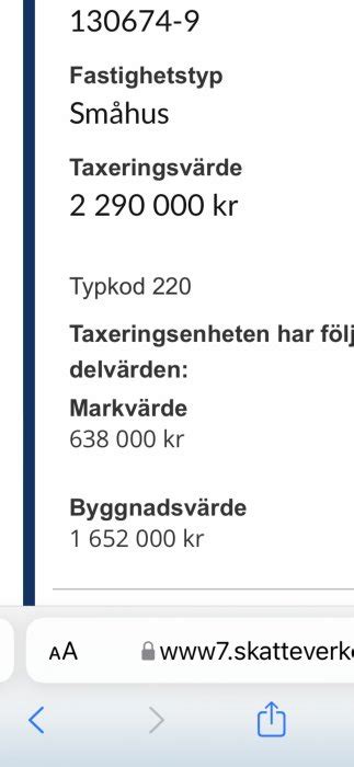 taxeringsvärde|Taxeringsvärde småhus